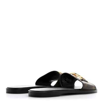 Louis Vuitton Patent Monogram Lock It Flat Mules 38 5 of 10