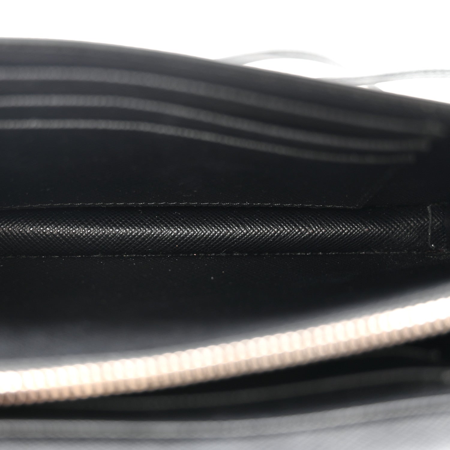 Prada Saffiano Metal Flap Wallet With Strap Black 7 of 17