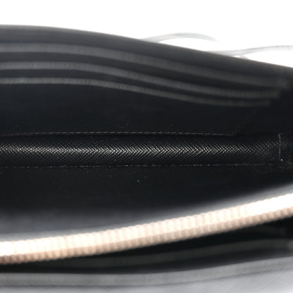 Prada Saffiano Metal Flap Wallet With Strap Black 7 of 17