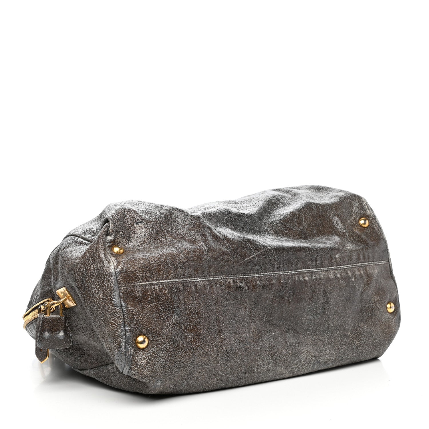 Prada Cervo Lux Shoulder Bag Dark Grey 4 of 11