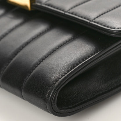 Saint Laurent Lambskin Matelasse Monogram Vicky Chain Wallet Black 8 of 9