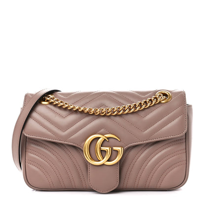 Gucci Calfskin Matelasse Small GG Marmont Shoulder Bag Porcelain Rose 1 of 11