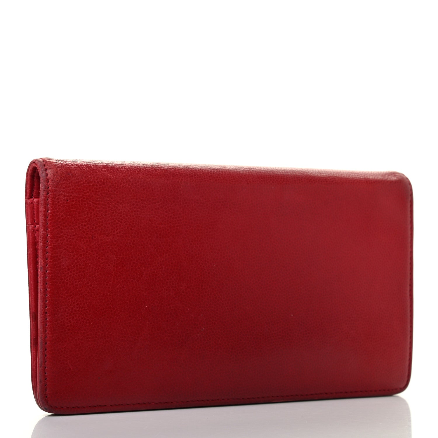 Chanel Caviar Sevruga Yen Wallet Red 2 of 6