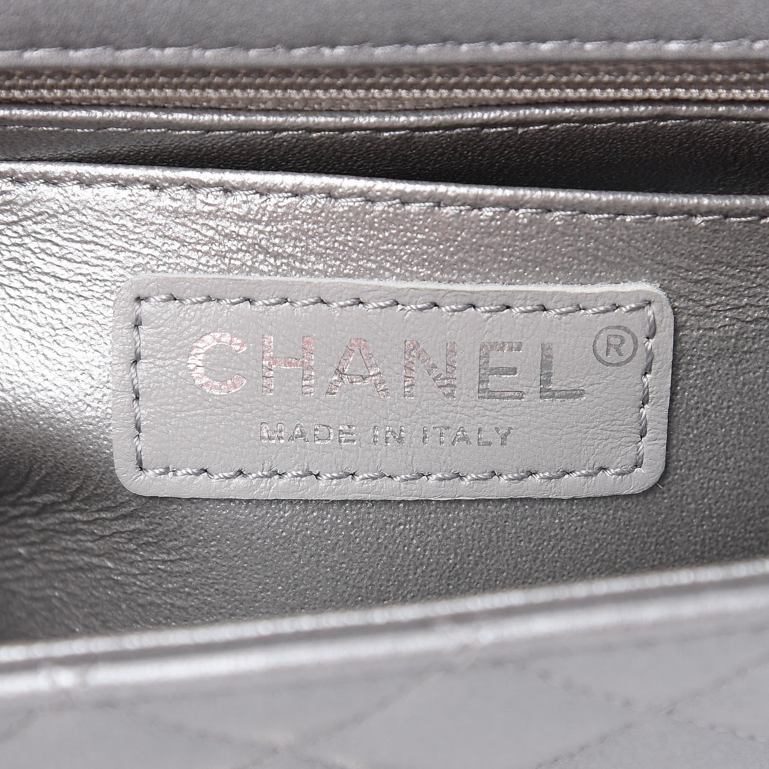 Chanel Metallic Lambskin Quilted Mini Rectangular Flap Silver 6 of 10