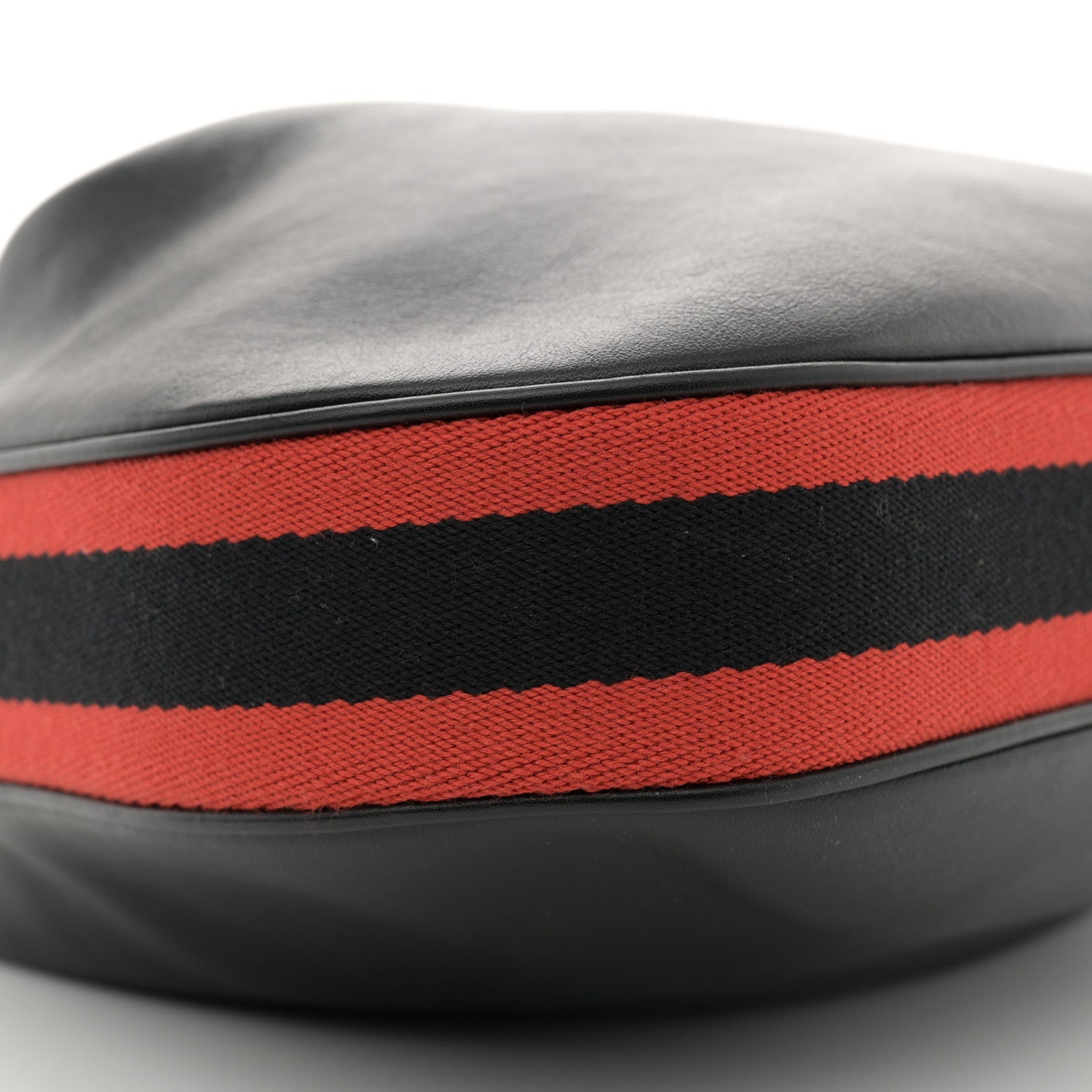 Gucci Aria Calfskin Web Large Attache Shoulder Bag Black 9 of 11