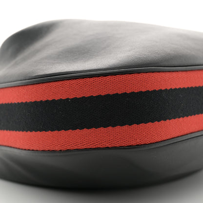 Gucci Aria Calfskin Web Large Attache Shoulder Bag Black 9 of 11