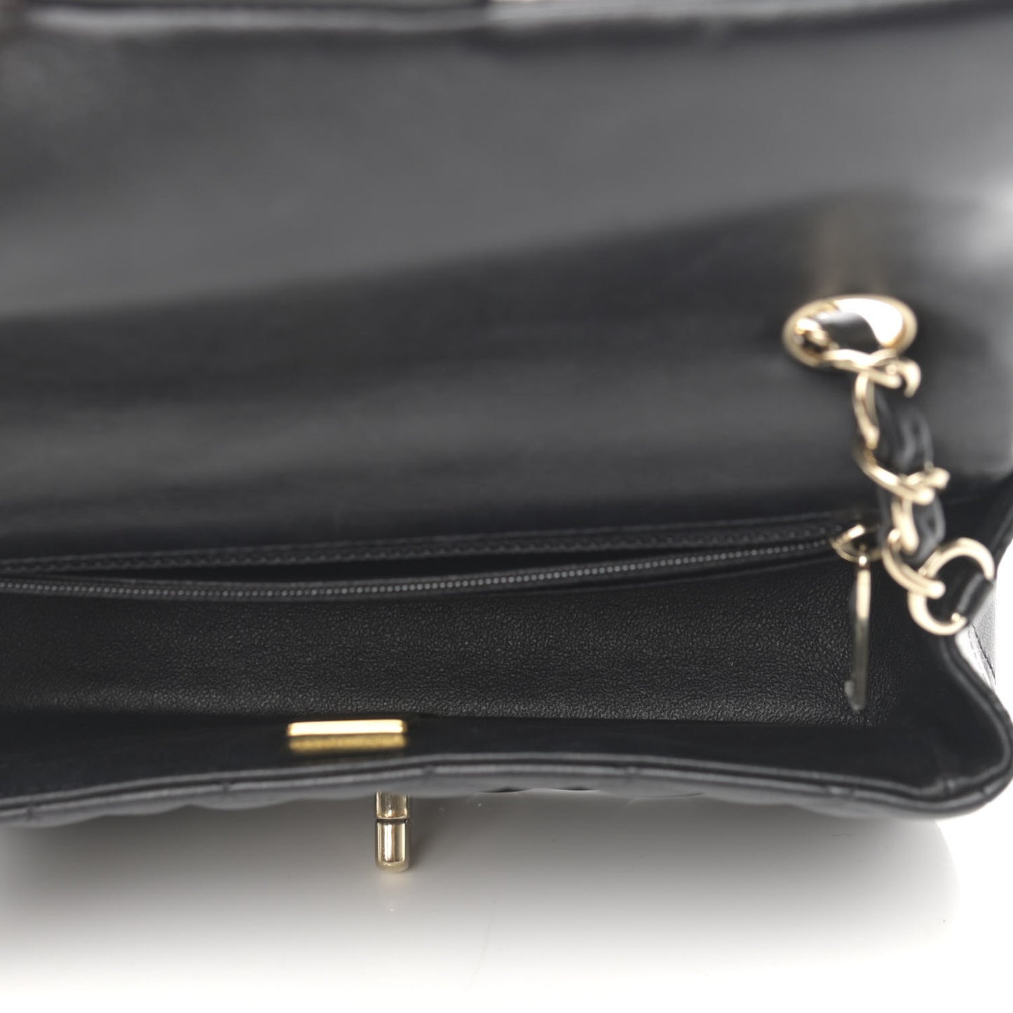 Lambskin Quilted Mini Rectangular Flap Black
