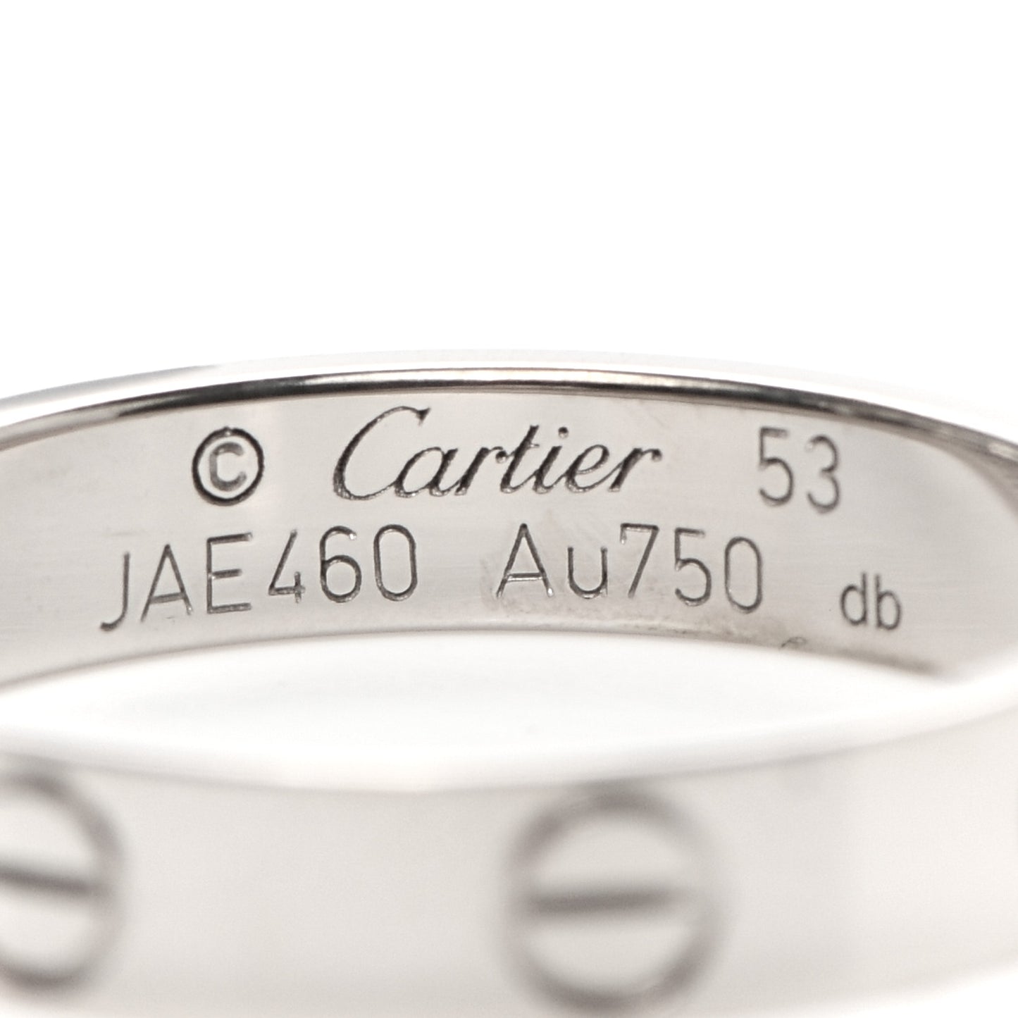 18K White Gold 3.5mm LOVE Wedding Band Ring 53 6.5