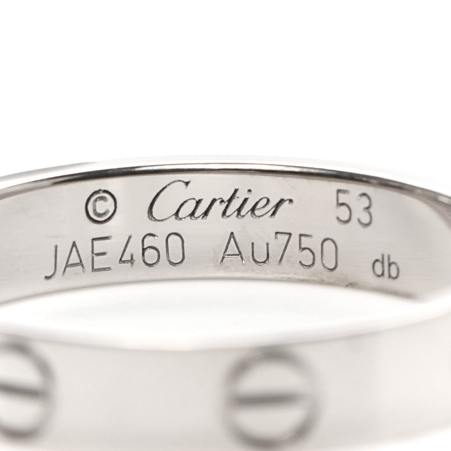 Cartier 18K White Gold 3.5mm LOVE Wedding Band Ring 53 6.5 4 of 6