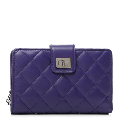 Chanel Lambskin Quilted Reissue Zipped Pocket Wallet Purple. 1 of 11