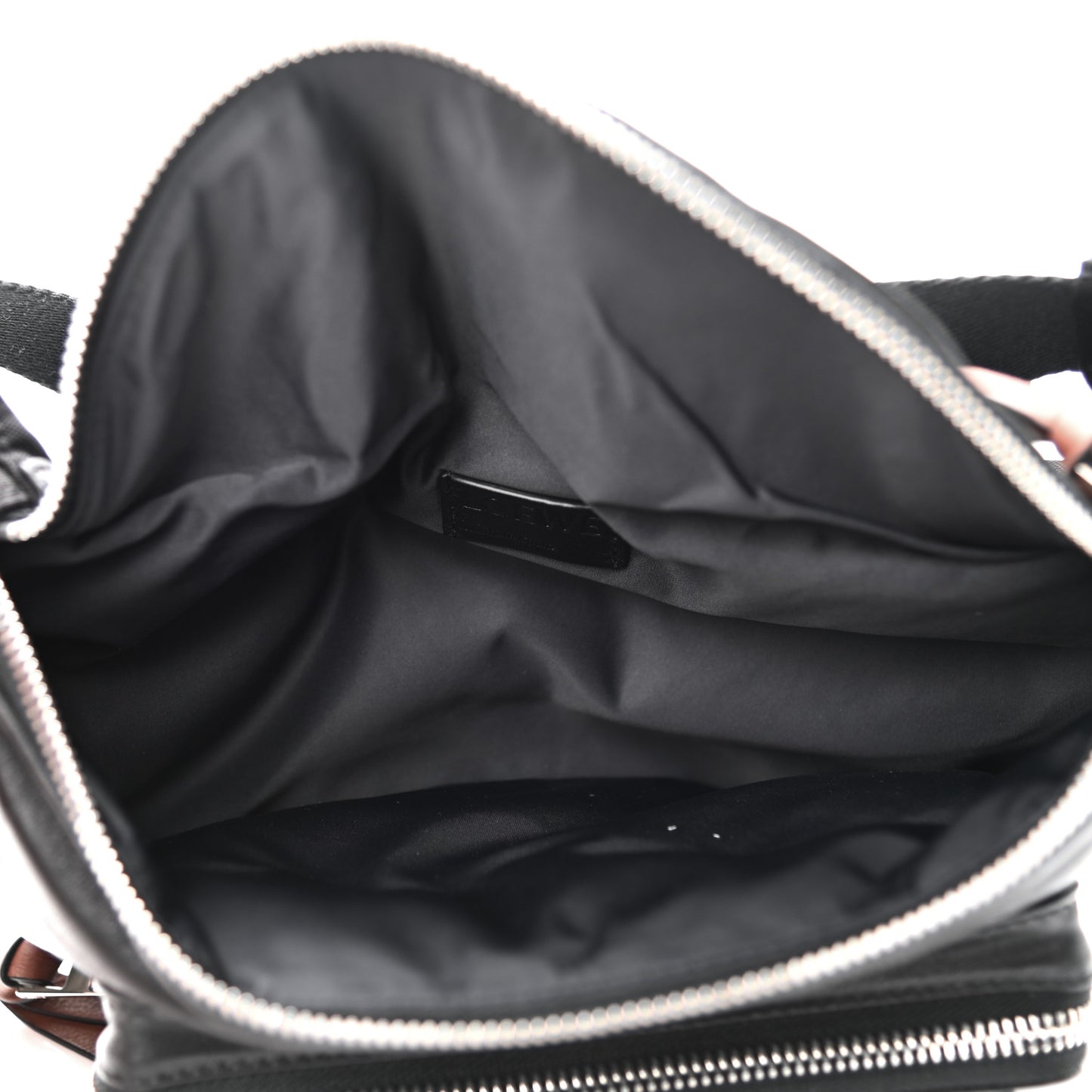 Calfskin Nylon Belt Bag Black