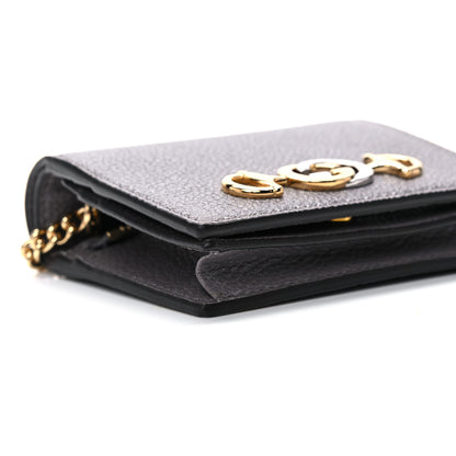 Gucci Grainy Calfskin Zumi Chain Card Case Wallet Dusty Grey 8 of 10
