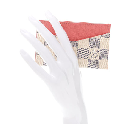 Louis Vuitton Damier Azur Daily Card Holder Rose Papaye 2 of 9