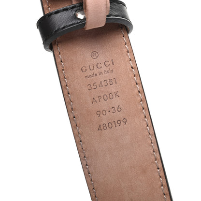 Gucci Calfskin Crystal Interlocking G Belt 90 36 Black 3 of 6