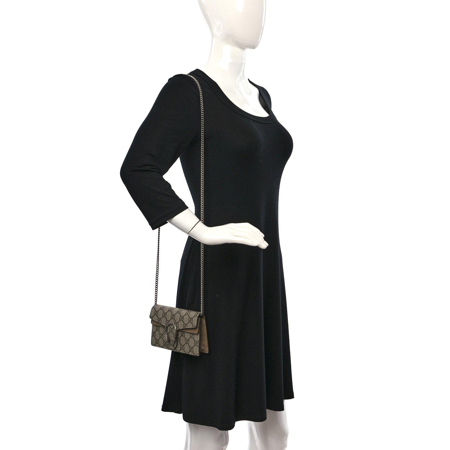 Gucci GG Supreme Monogram Super Mini Dionysus Shoulder Bag Taupe 2 of 10