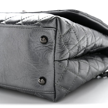 Chanel Metallic Aged Calfskin Quilted Small Coco Handle Flap Charcoal 10 of 10