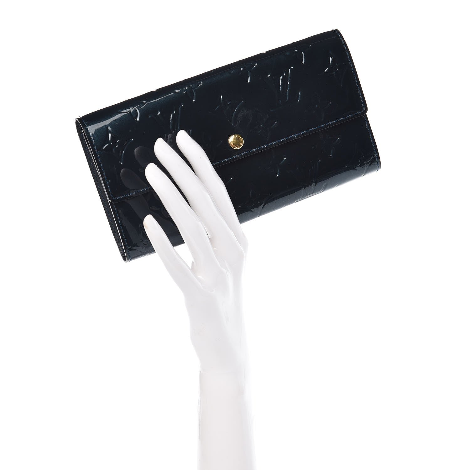 Louis Vuitton Vernis Sarah Wallet Blue Nuit 2 of 8