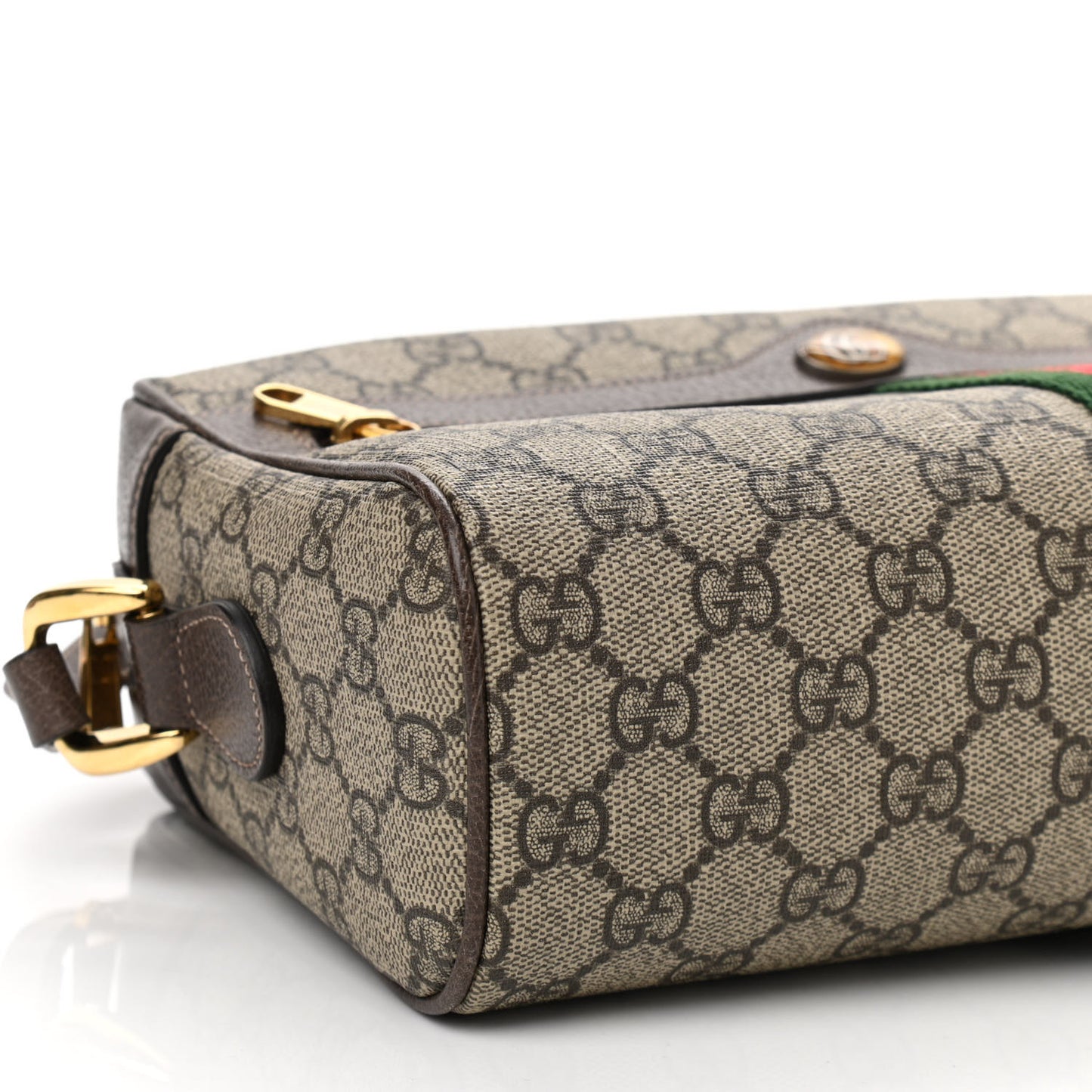 GG Supreme Monogram Web Small Ophidia Shoulder Bag Brown