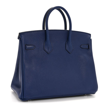 Hermes Taurillon Novillo Birkin 25 Bleu Saphir 3 of 13