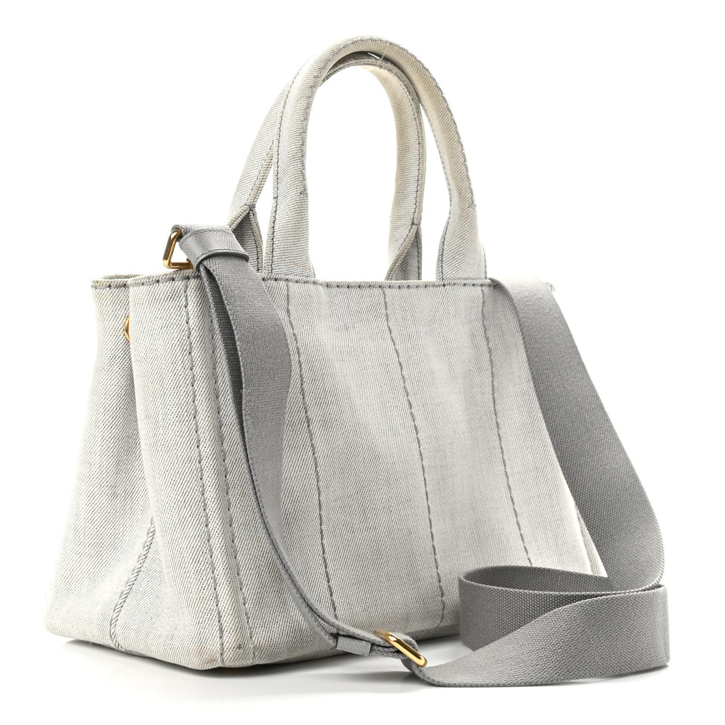 Denim Small Logo Tote Bianco