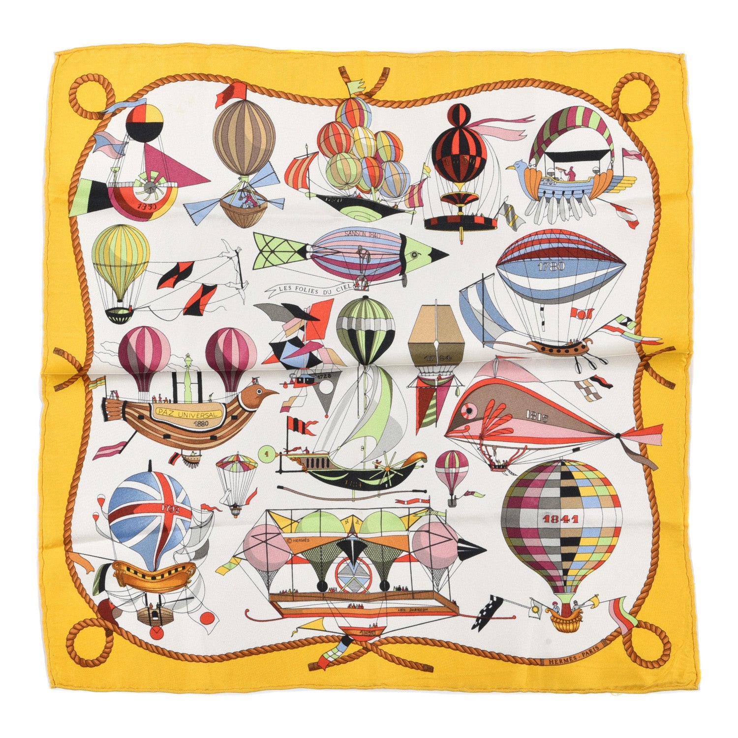 Hermes Silk Les Folies Du Ciel Scarf 1 of 4