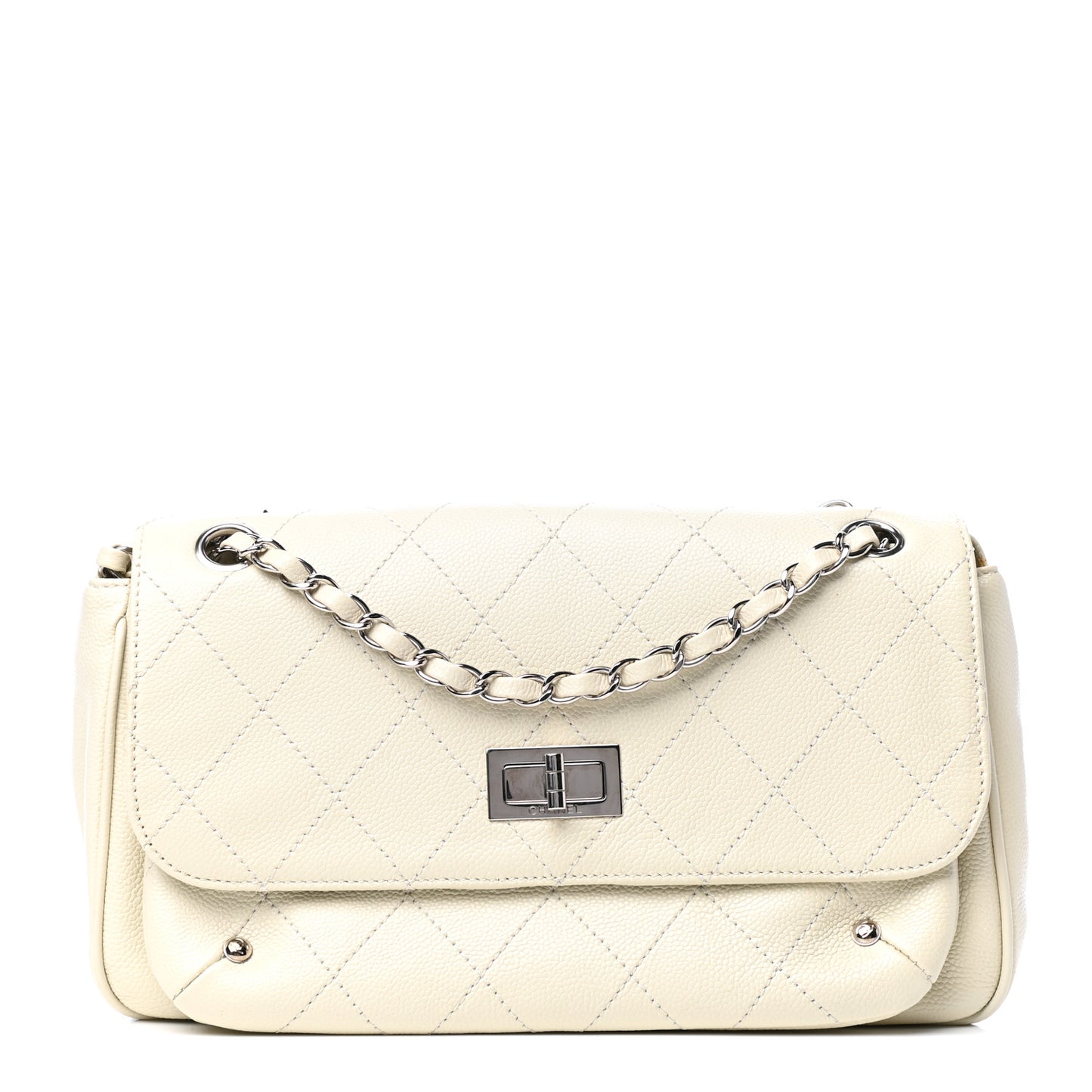 Glazed Caviar Pocket In The City Flap White