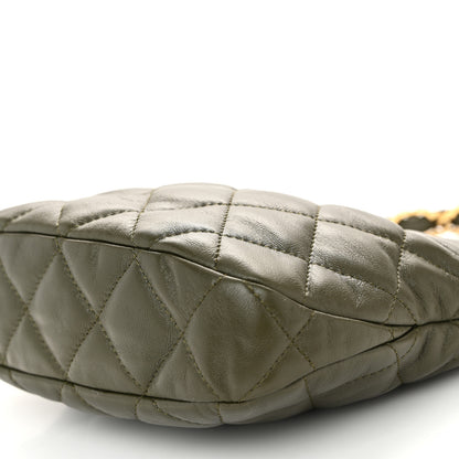 Chanel Lambskin Quilted CC Links Hobo Khaki 10 of 10