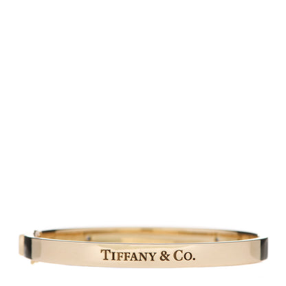 Tiffany 18K Yellow Gold Diamond Hinged Bangle Bracelet 2 of 5