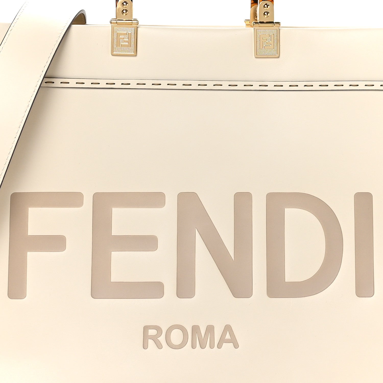 Fendi Vitello King Plexiglass Medium Fendi Sunshine Shopper Tote White Ice 7 of 9
