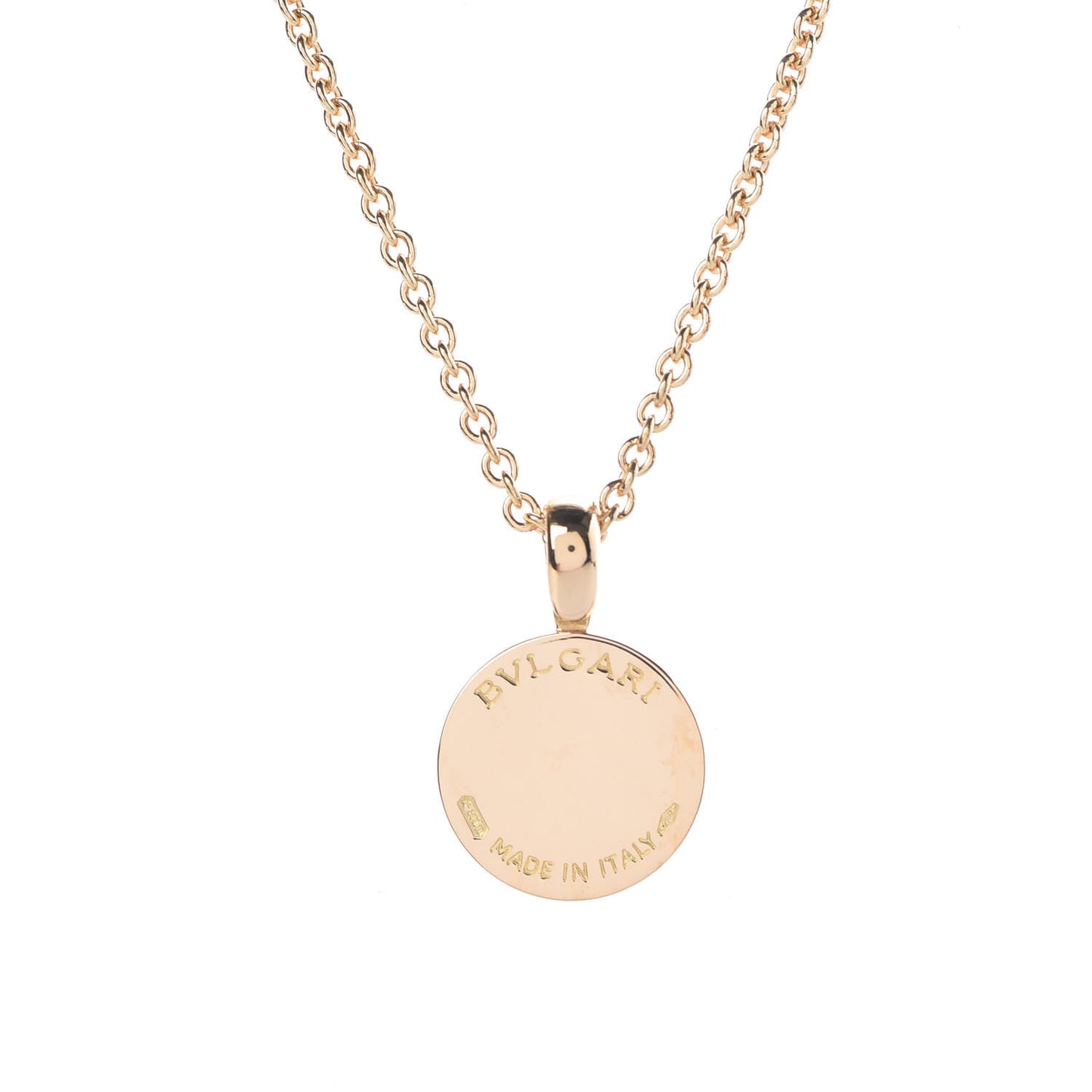 18K Yellow Gold Diamond BVLGARI BVLGARI Pave Pendant Necklace
