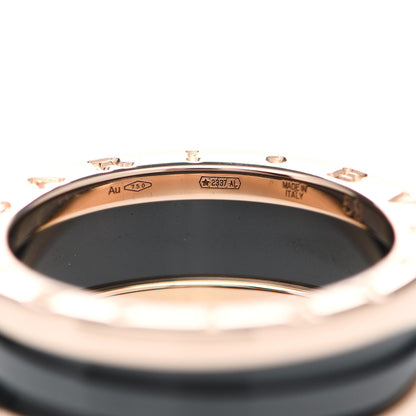 Bulgari 18K Rose Gold Black Ceramic B.Zero1 Two-Band Ring 59 8.75 4 of 6