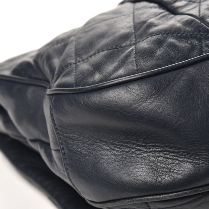 Chanel Calfskin Quilted Coco Pleats Flap Dark Navy Blue 13 of 13