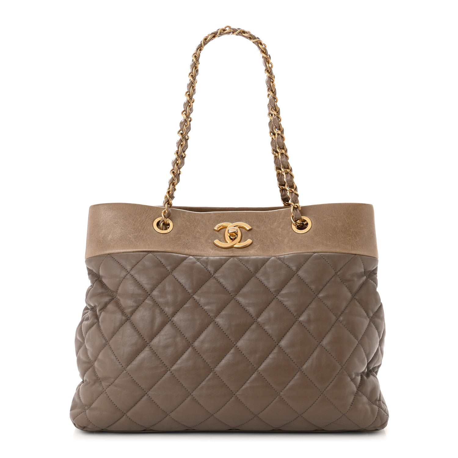 Chanel Calfskin Quilted Large Soft Elegance Tote Beige 1 of 13
