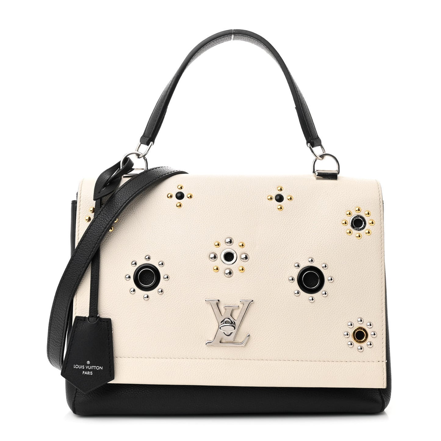 Calfskin Mechanical Flowers Lockme II Black White