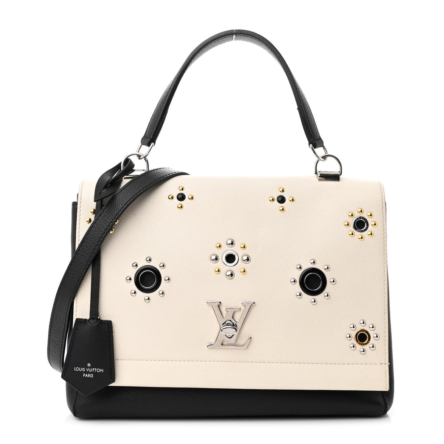 Louis Vuitton Calfskin Mechanical Flowers Lockme II Black White 1 of 11