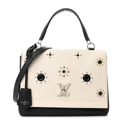 Louis Vuitton Calfskin Mechanical Flowers Lockme II Black White 1 of 11