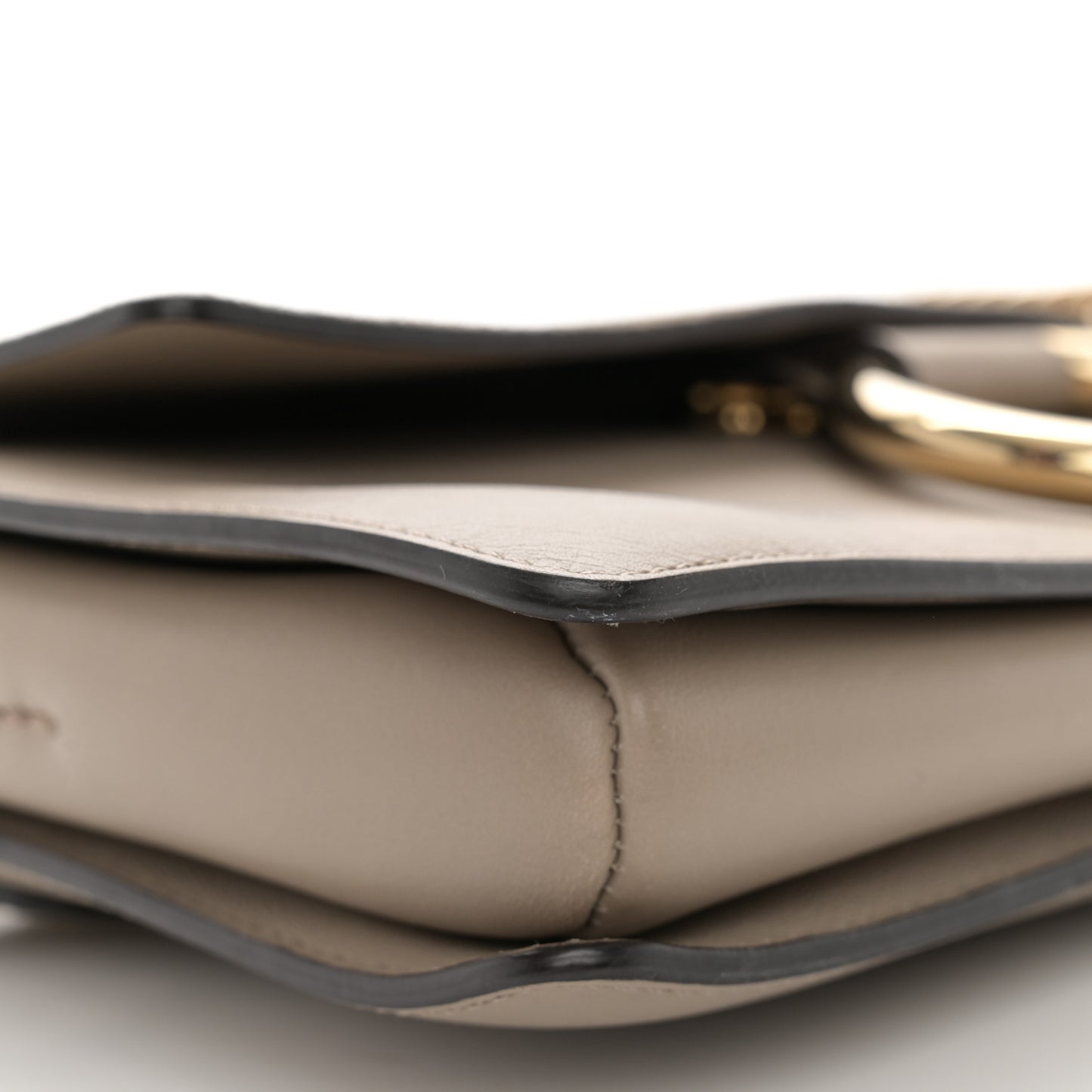 Suede Calfskin Small Faye Shoulder Bag Motty Grey