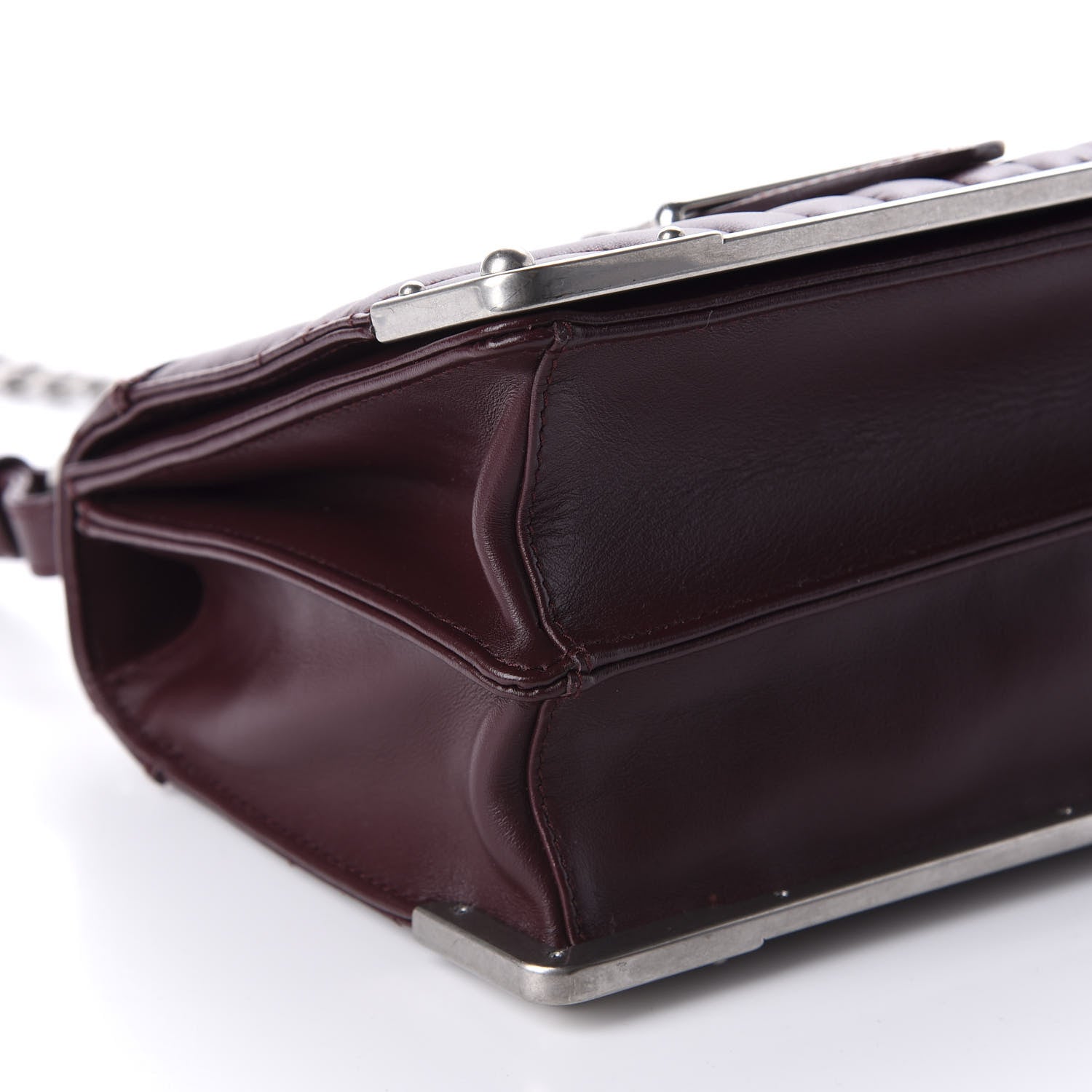 Prada Soft Calfskin Impunture Diagramme Cahier Bag Granato 6 of 9