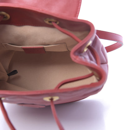 Gucci Calfskin Matelasse GG Marmont Flap Backpack Hibiscus Red 4 of 9