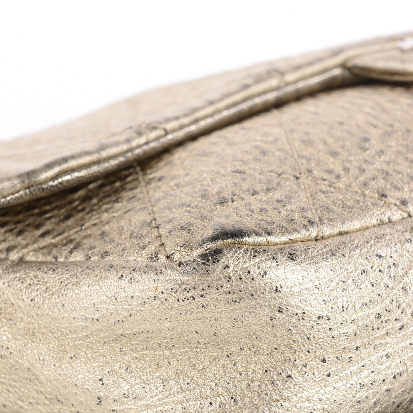 Distressed Lambskin Le Marais Ligne Flap Gold