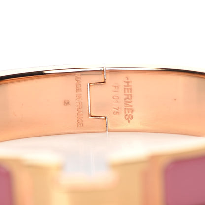 Hermes Enamel Narrow Clic Clac H Bracelet PM Rose Velours 4 of 5