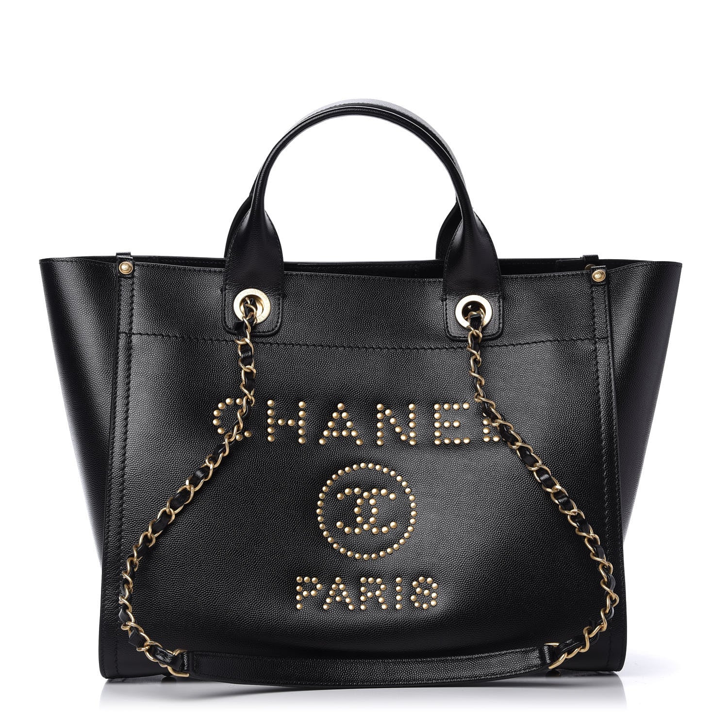 Chanel Caviar Small Studded Deauville Tote Black 1 of 10