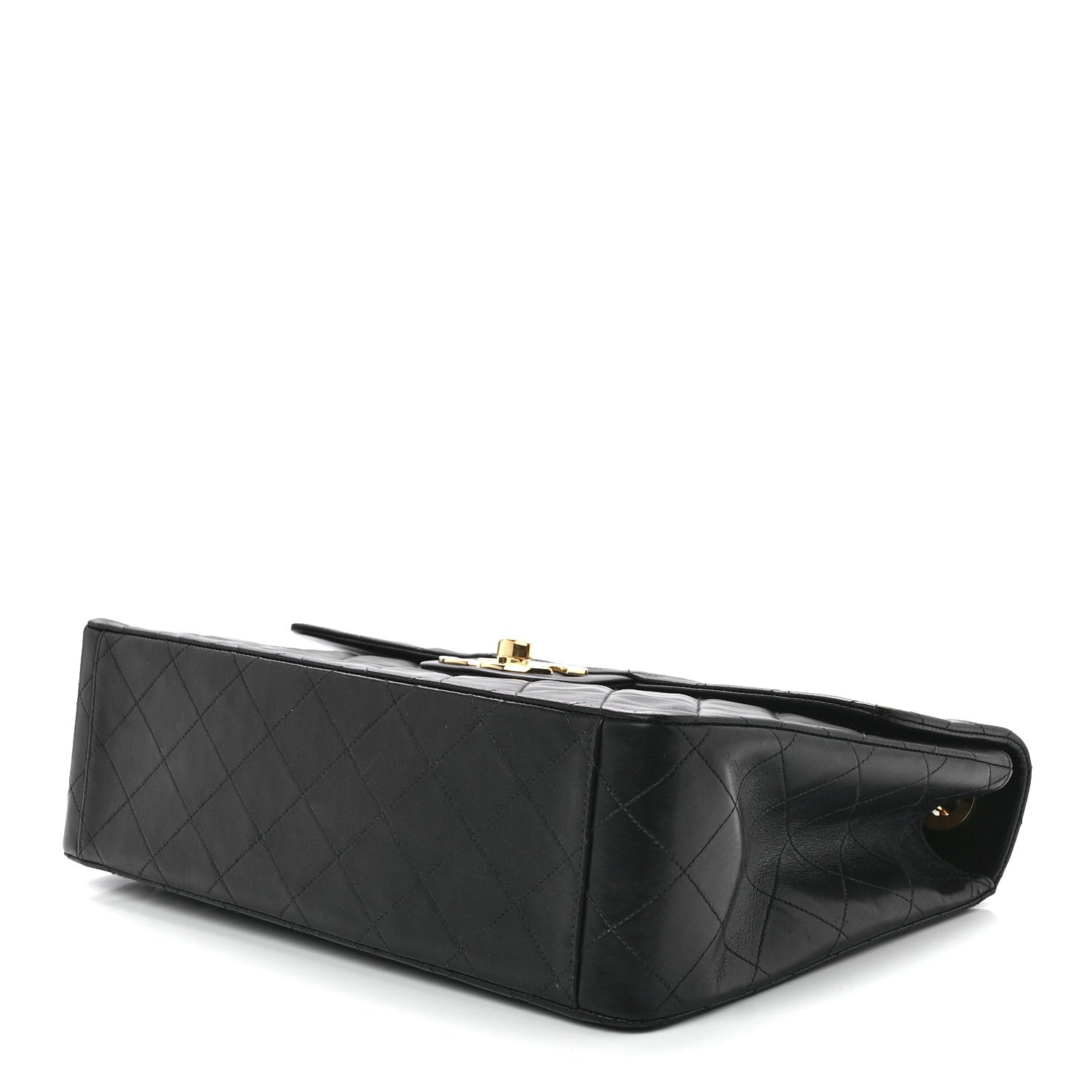 Chanel Lambskin Quilted XL Jumbo Single Flap Black 10 of 12