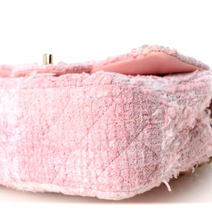 Chanel Tweed Quilted Mini Rectangular Flap Light Pink White 10 of 11