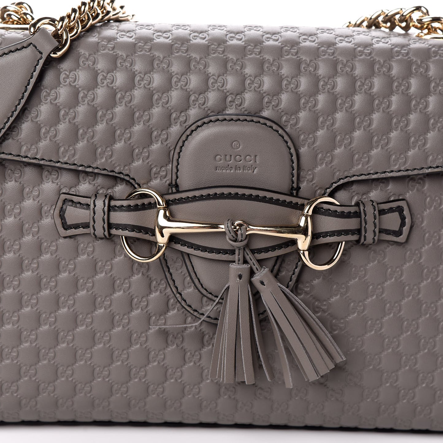 Soft Microguccissima Medium Emily Chain Shoulder Bag Loess