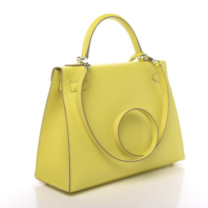 Hermes Epsom Kelly Sellier 32 Lime 4 of 12