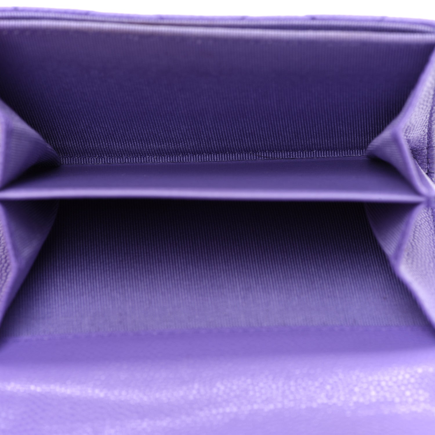 Chanel Caviar Quilted Flap Card Holder Wallet Purple 5 of 10