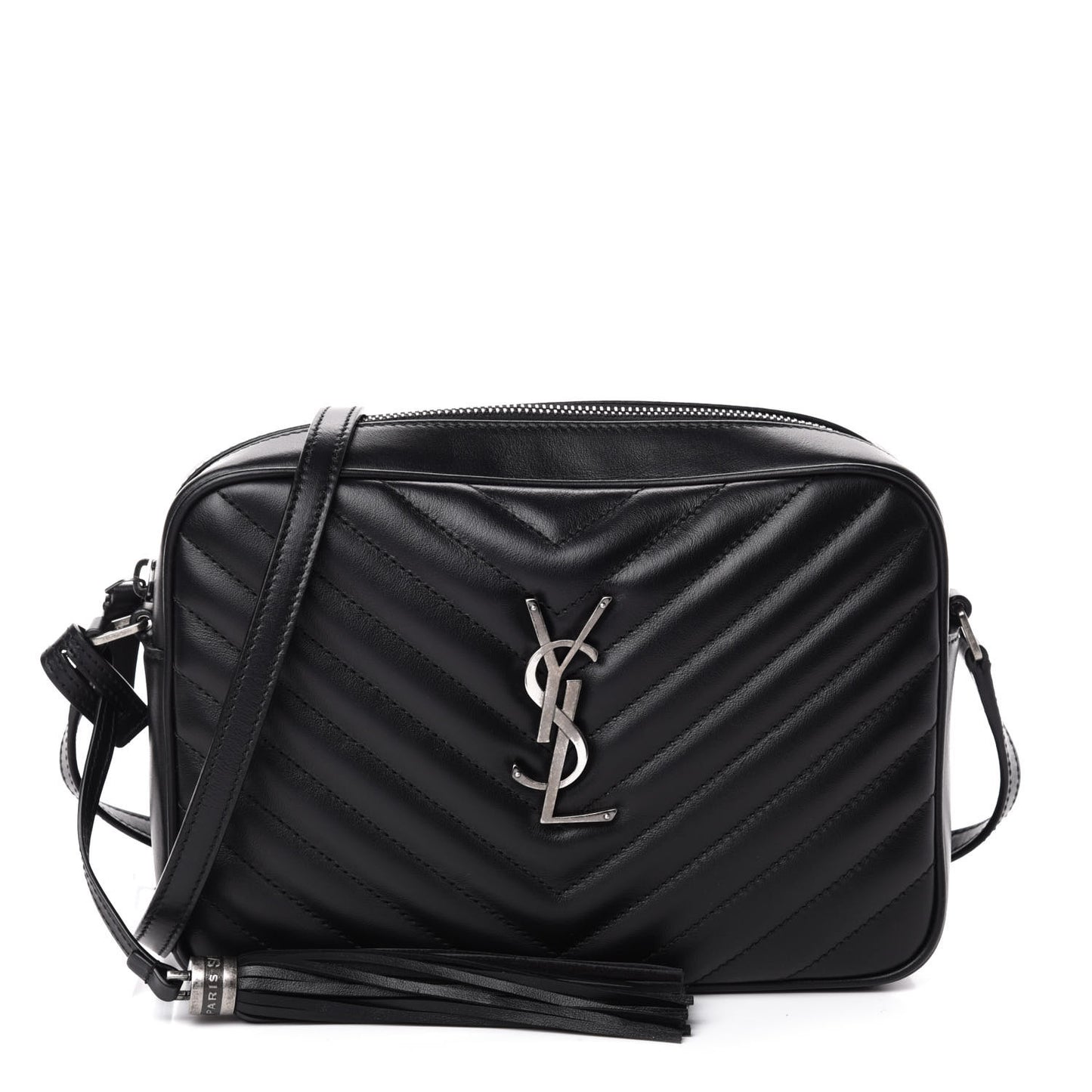 Calfskin Matelasse Monogram Lou Camera Bag Black