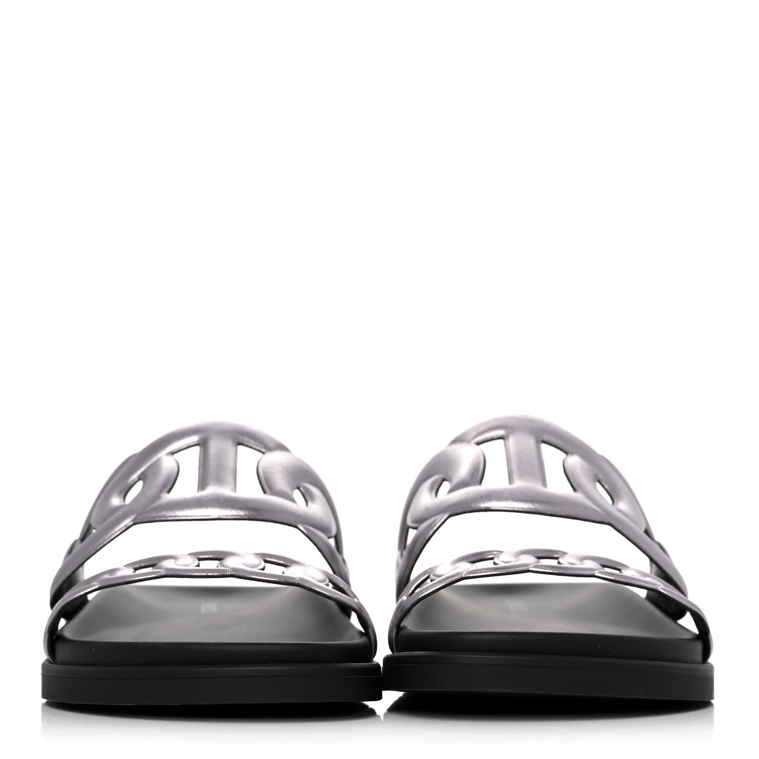 Hermes Nappa Extra Sandals 37 Gris Argent 2 of 9