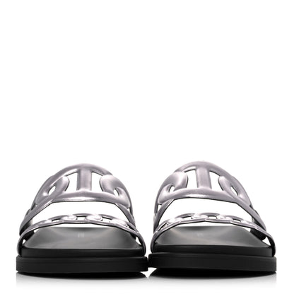 Hermes Nappa Extra Sandals 37 Gris Argent 2 of 9